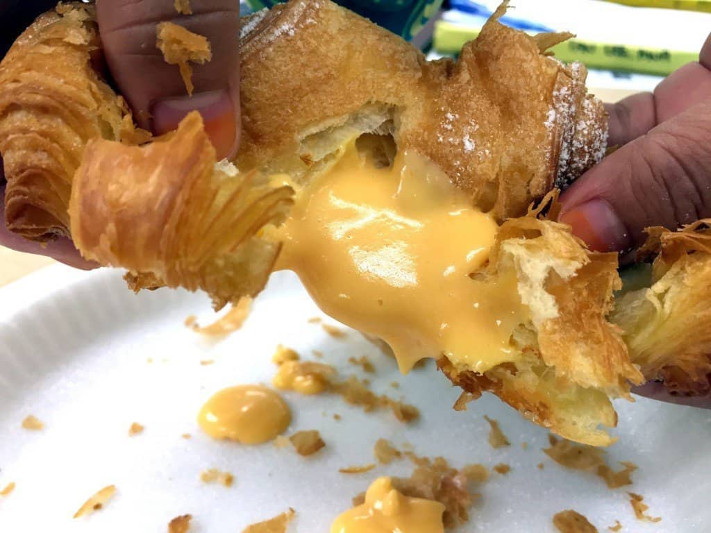 salted egg croissant - The Bread Shop